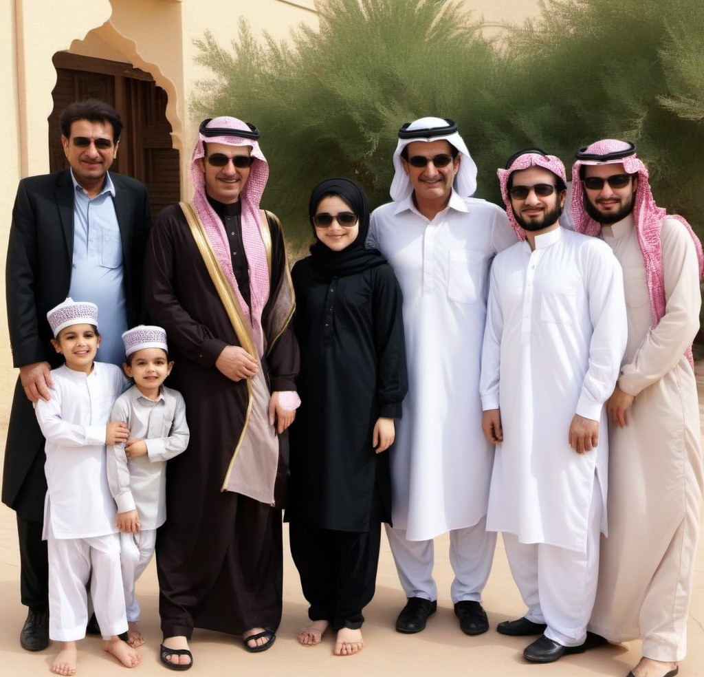A happy Pakistani Family in KSA