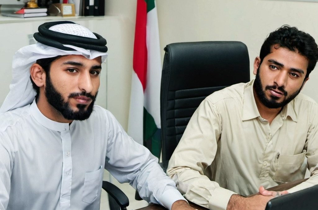 Pakistani professional in an office in Dubai